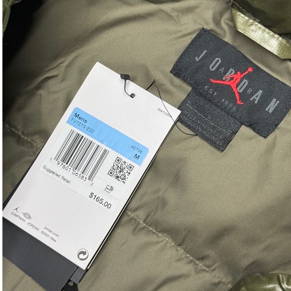 Nike Air Jordan M Flight Therma-Fit Vest Down-Fill FV7273-222 NWT $165 - Picture 3 of 9